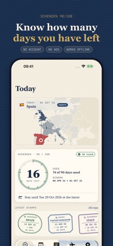 Passtally: Schengen Calculator screenshot 1