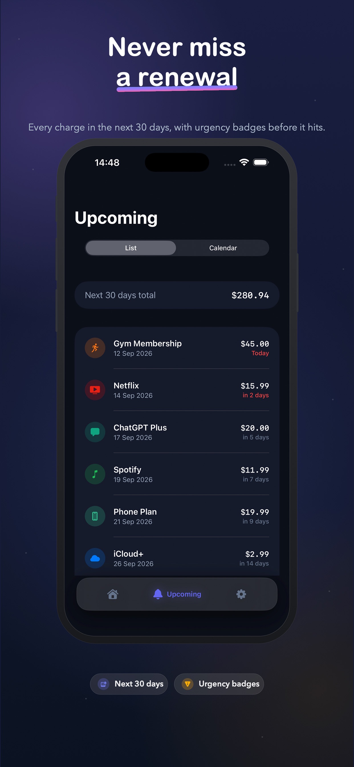 Screenshot 3 of SubTrack: Bills & Budget