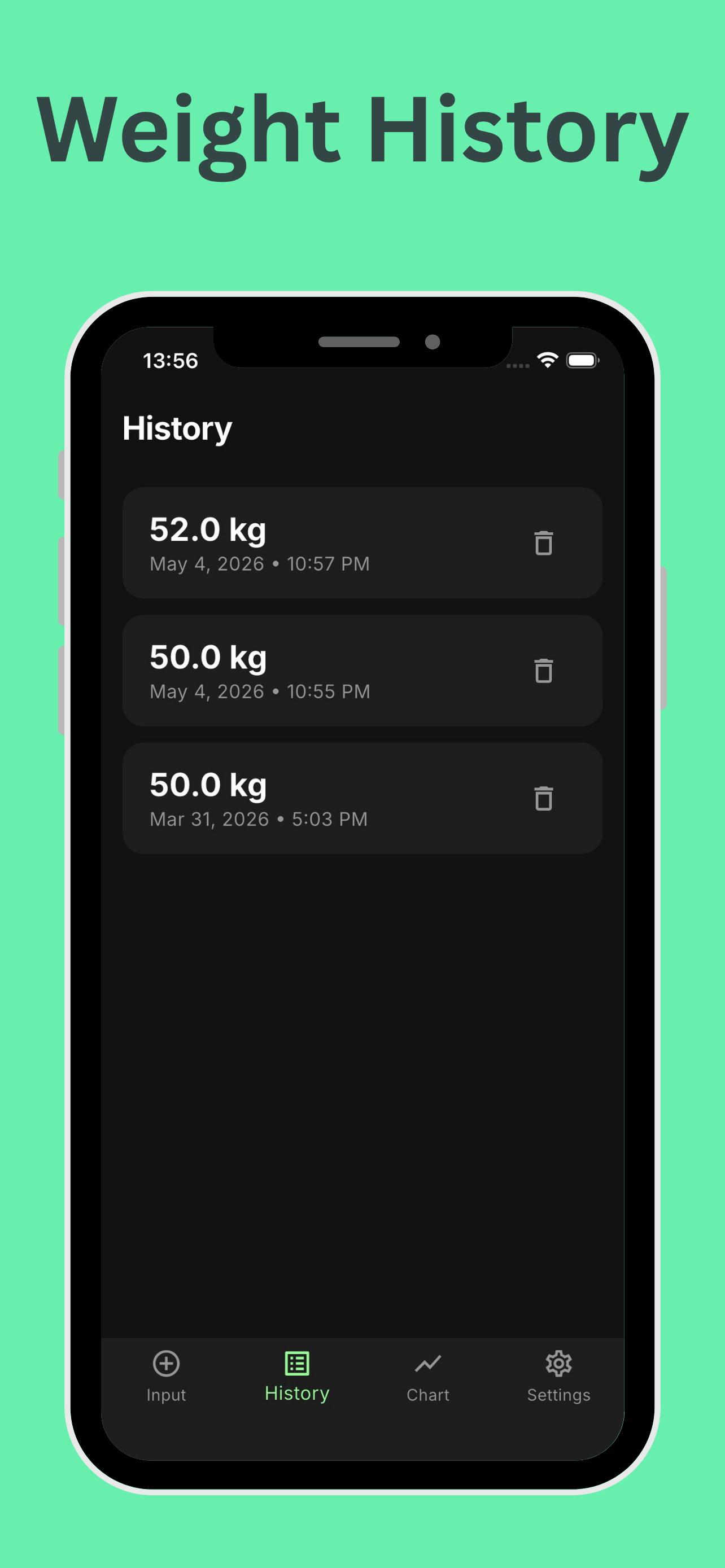 Simple Weight Tracker: BMI
