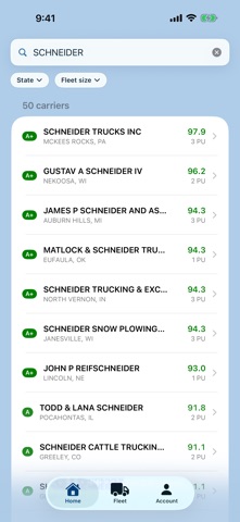 FRED – Carrier Safety Scores iPhone screenshot