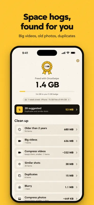 OnceSwipe: Swipe Photo Cleaner screenshot 2 of 7