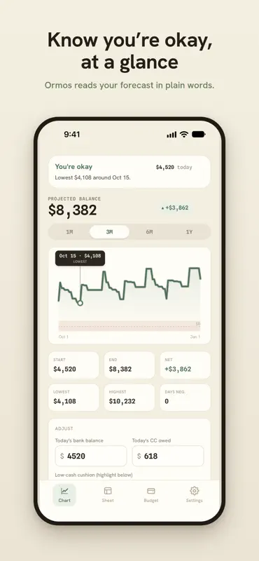 Ormos: Cash Forecast screenshot 1 of 6
