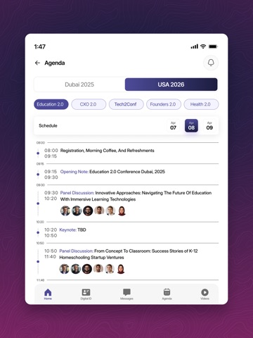 The 2.0 Conferences iPad screenshot