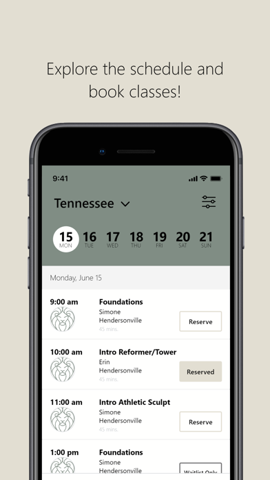 Gold Lion Pilates iPhone screenshot 3 - Health & Fitness app