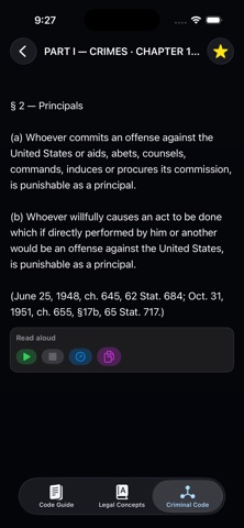 United States Criminal Code iPhone screenshot