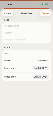 Tenant Inspection Log screenshot