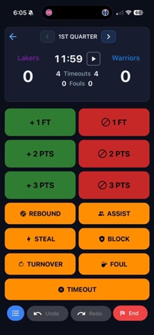BUKT - Basketball Stat Tracker iPhone screenshot