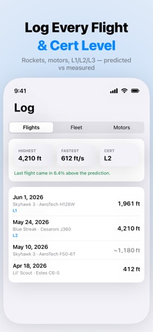 ApogeeLog: Model Rocketry iPhone screenshot