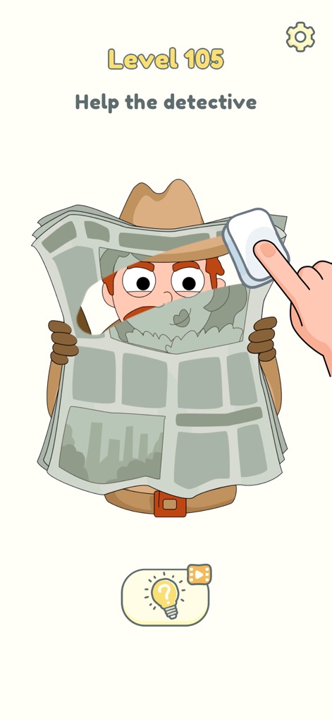 DOP 2: Delete One Part - Esta herramienta reta a los usuarios a ayudar a un detective, que se oculta astutamente tras un periódico. Una mano hábil debe borrar el periódico para revelar su rostro.