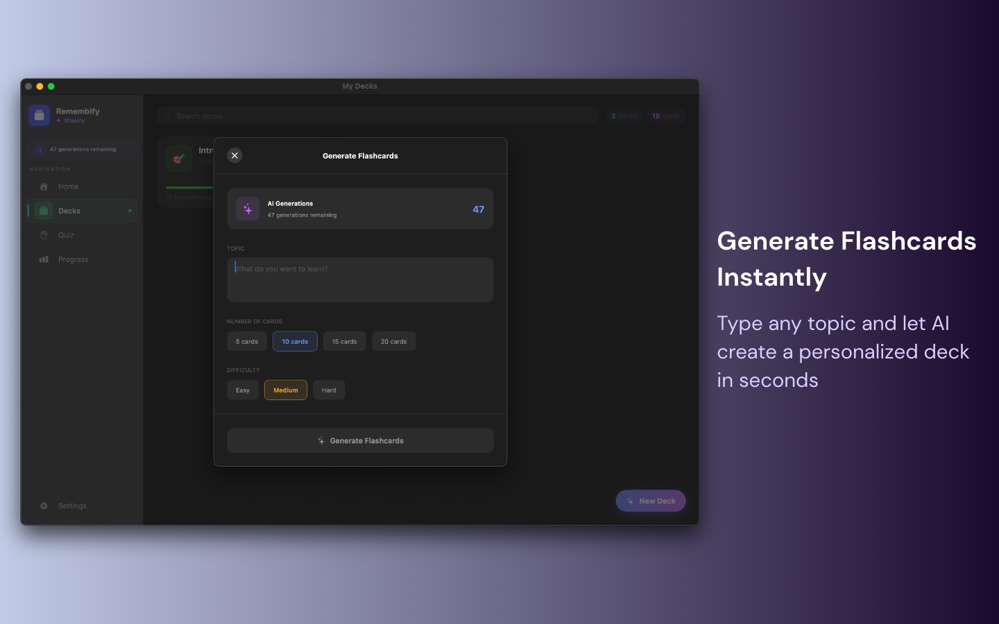 Remembify - AI Flashcards