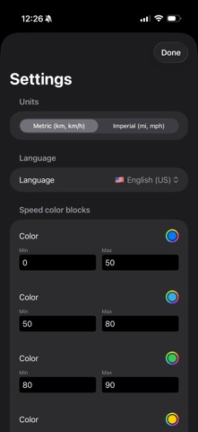 Average Speed Control iPhone screenshot