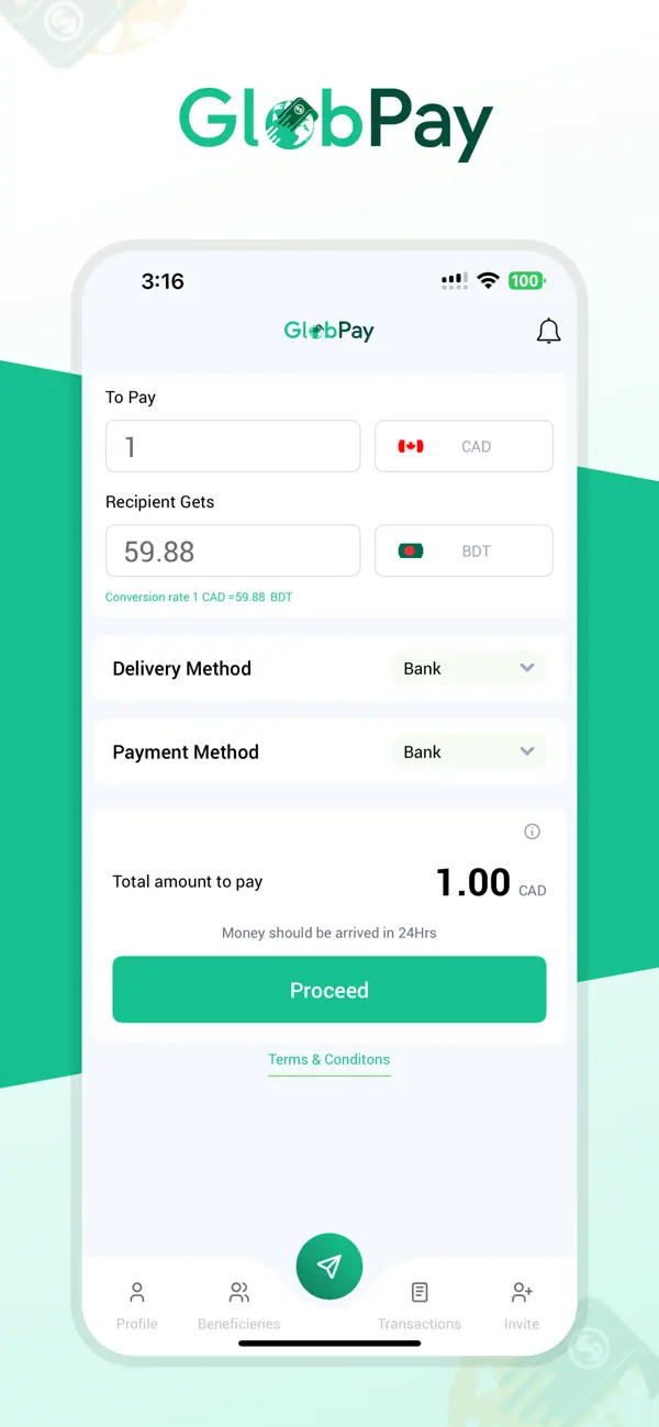 #3. GlobPay (iOS) Podle: Glob Pay Inc.