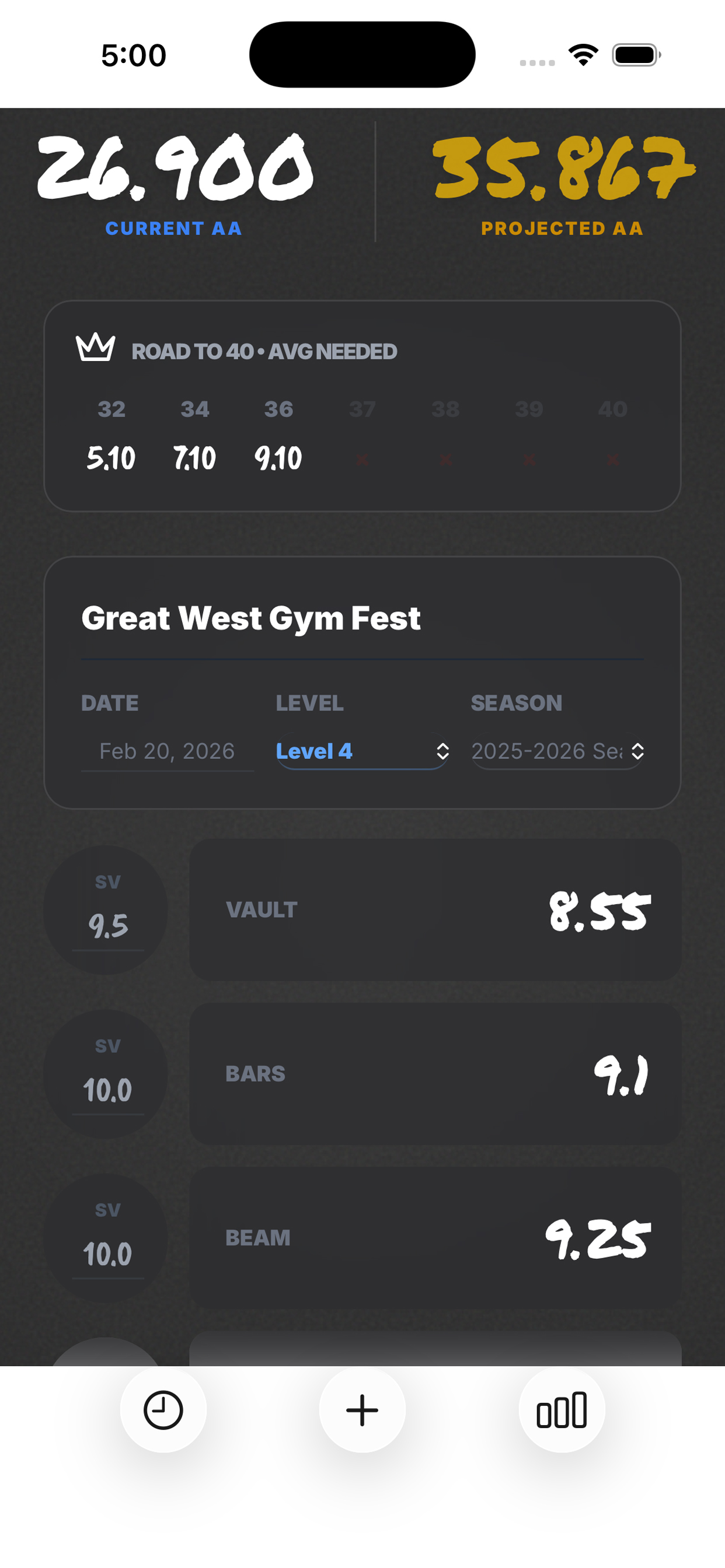 Chalk: Gymnastics Tracker