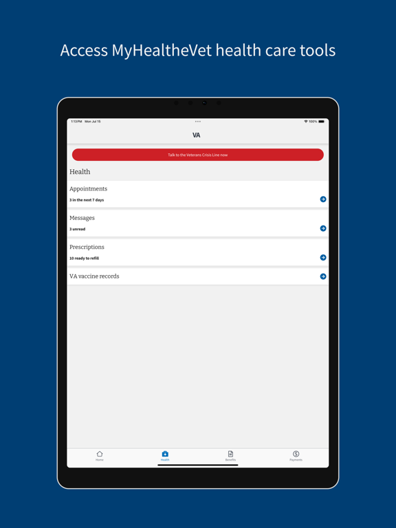 VA: Health and Benefits iPad screenshot 2 - Medical app