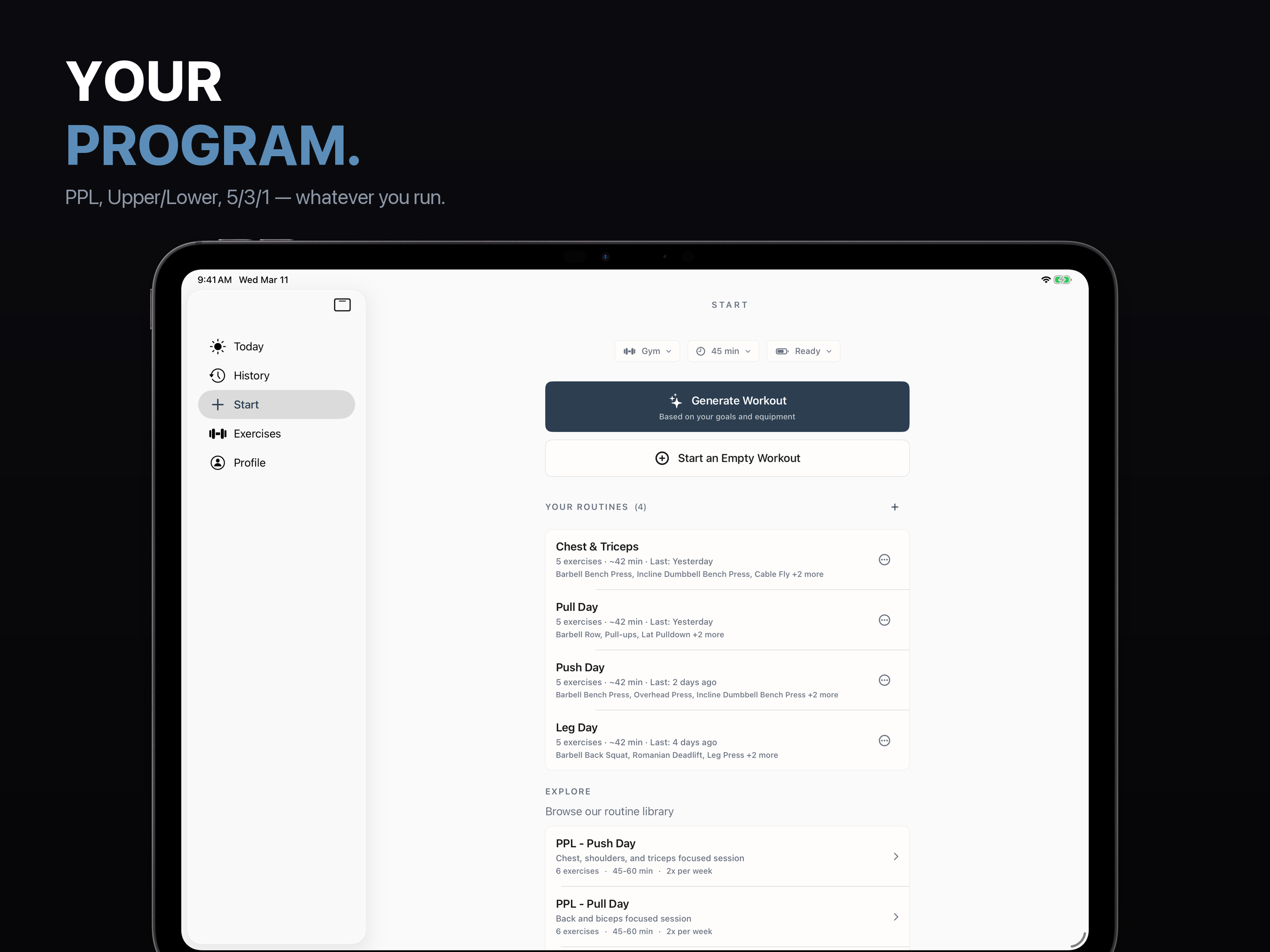 FORGE - Workout Planner