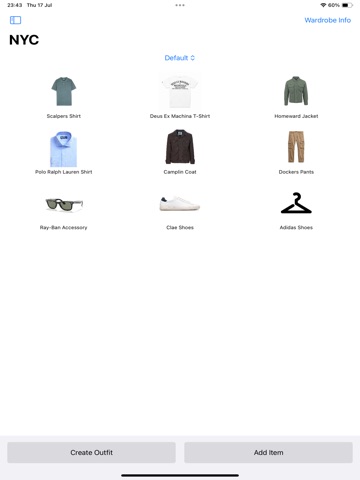 iWardrobes iPad screenshot