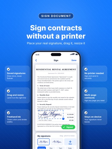 Scan & Sign PDF Scanner iPad screenshot