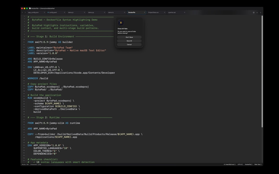 #4. BytePad - Text Editor (macOS) Ved: Daniel Vieira Costa Andrade