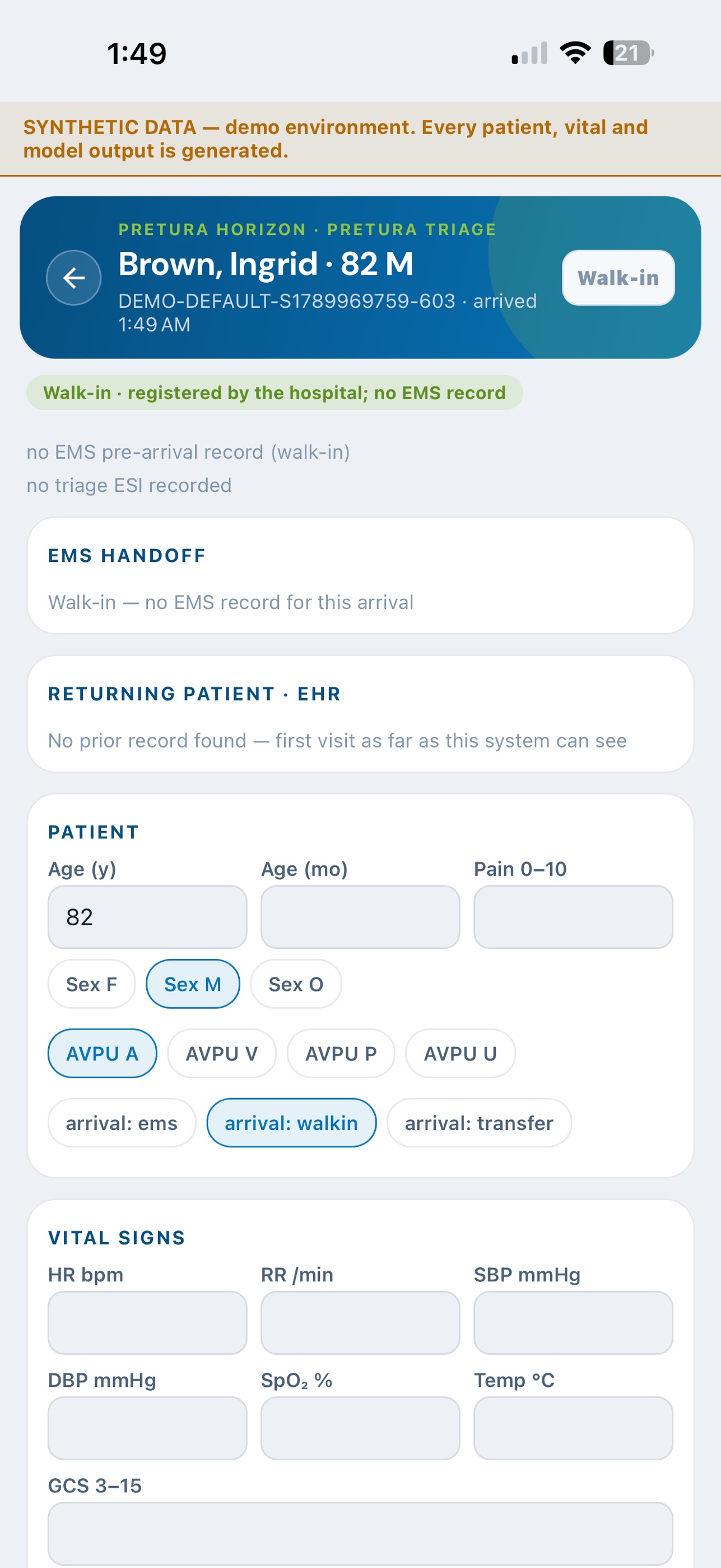 Screenshot 1 of Pretura Triage