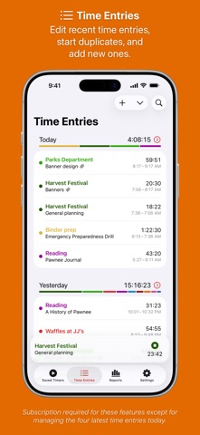 Timery: Time Tracker iPhone screenshot