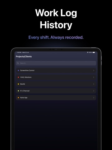 Work Hours Tracker ・Time Clock iPad screenshot