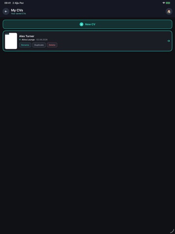 CV LOUNGE iPad screenshot