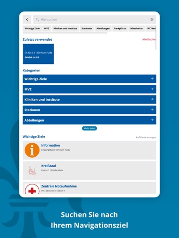 Klinikum Fulda App iPad screenshot
