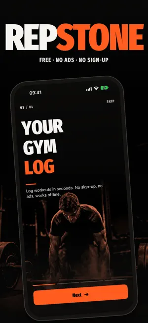 Repstone: Gym Workout Log screenshot 1