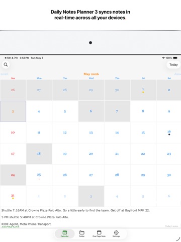 Daily Notes Planner 3 iPad screenshot