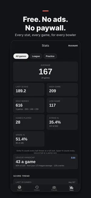 StrikeKeeper: Bowling Scores screenshot 1