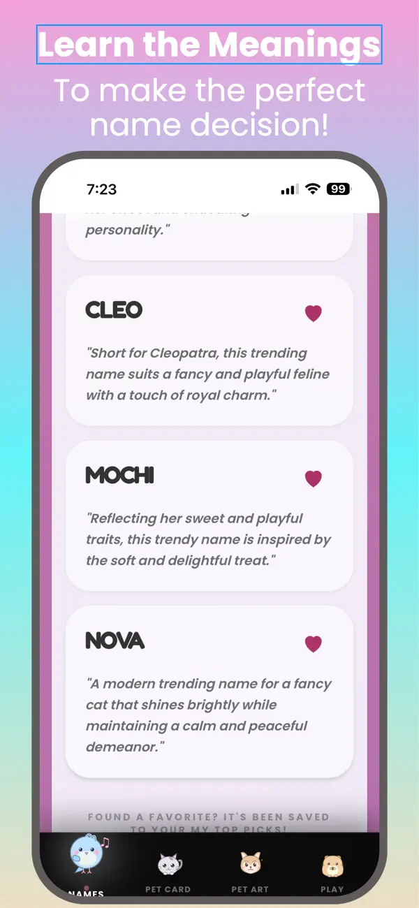 Screenshot #2 pour My Petaverse: Noms d'animaux