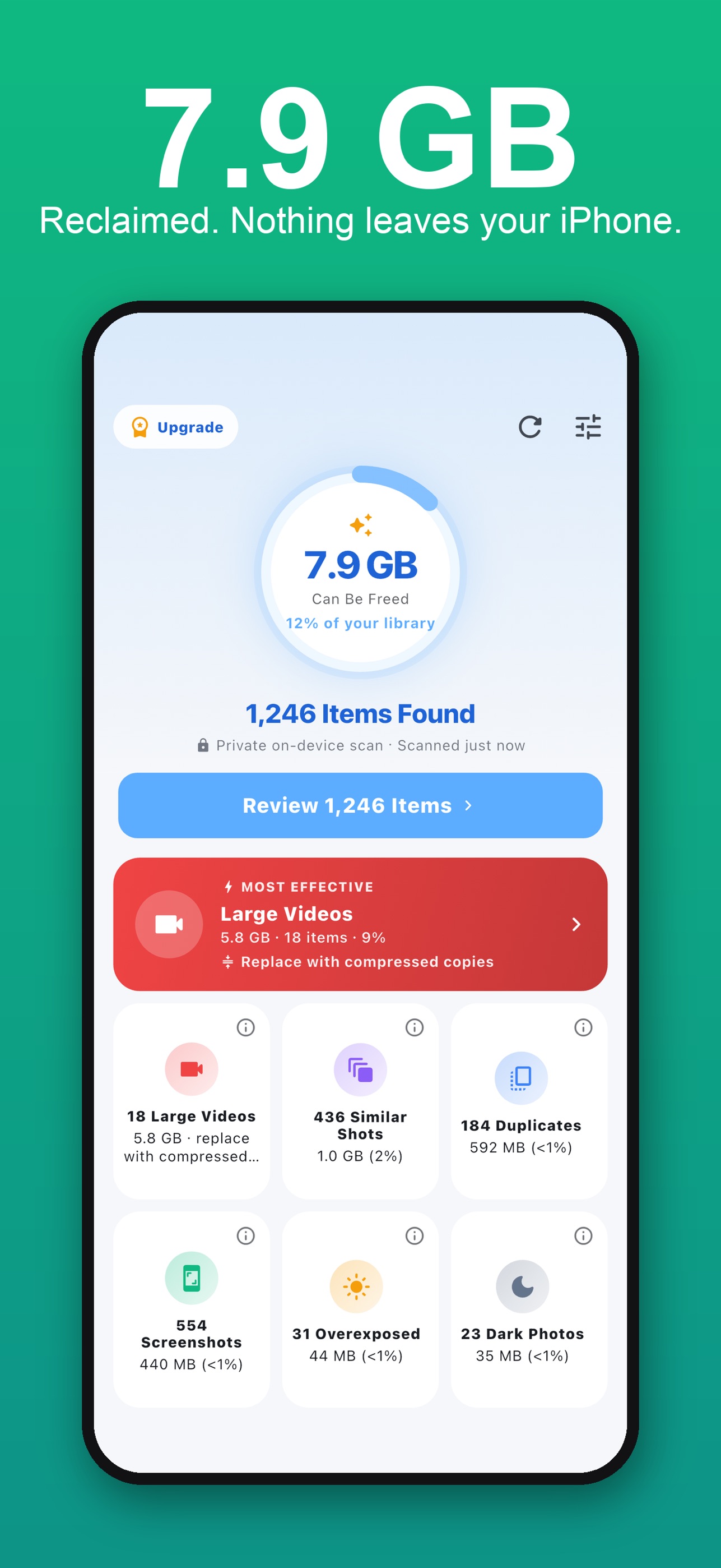 Screenshot 1 of PhotoSlim: Clean Up Photos