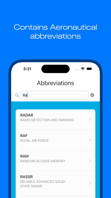 Aeronautical glossary Screenshot