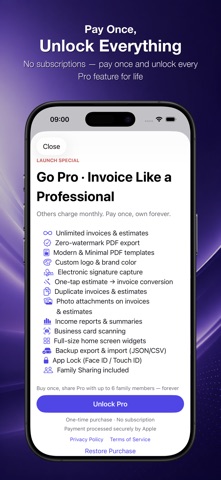 InvoiceHive: Estimates & Bills iPhone screenshot