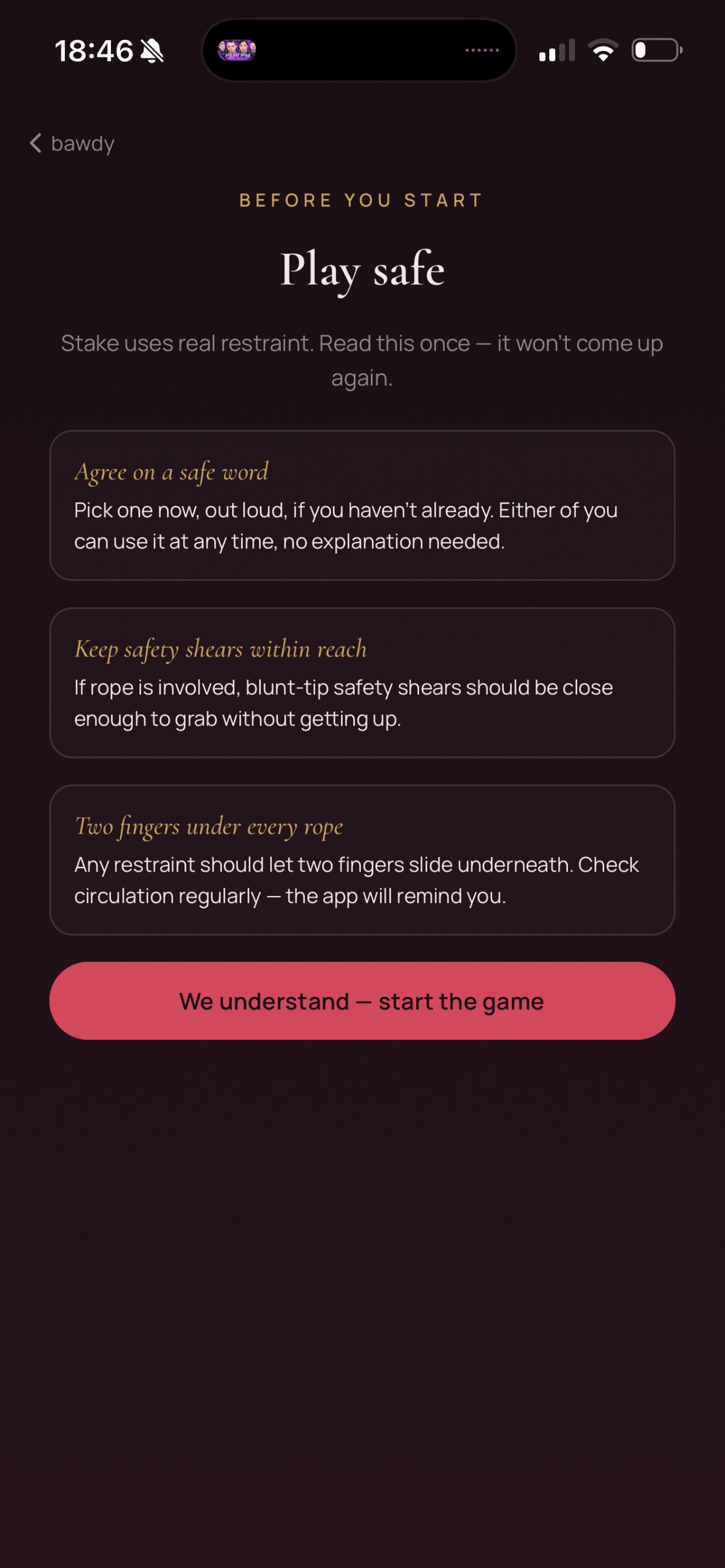 Screenshot 1 of Bawdy App