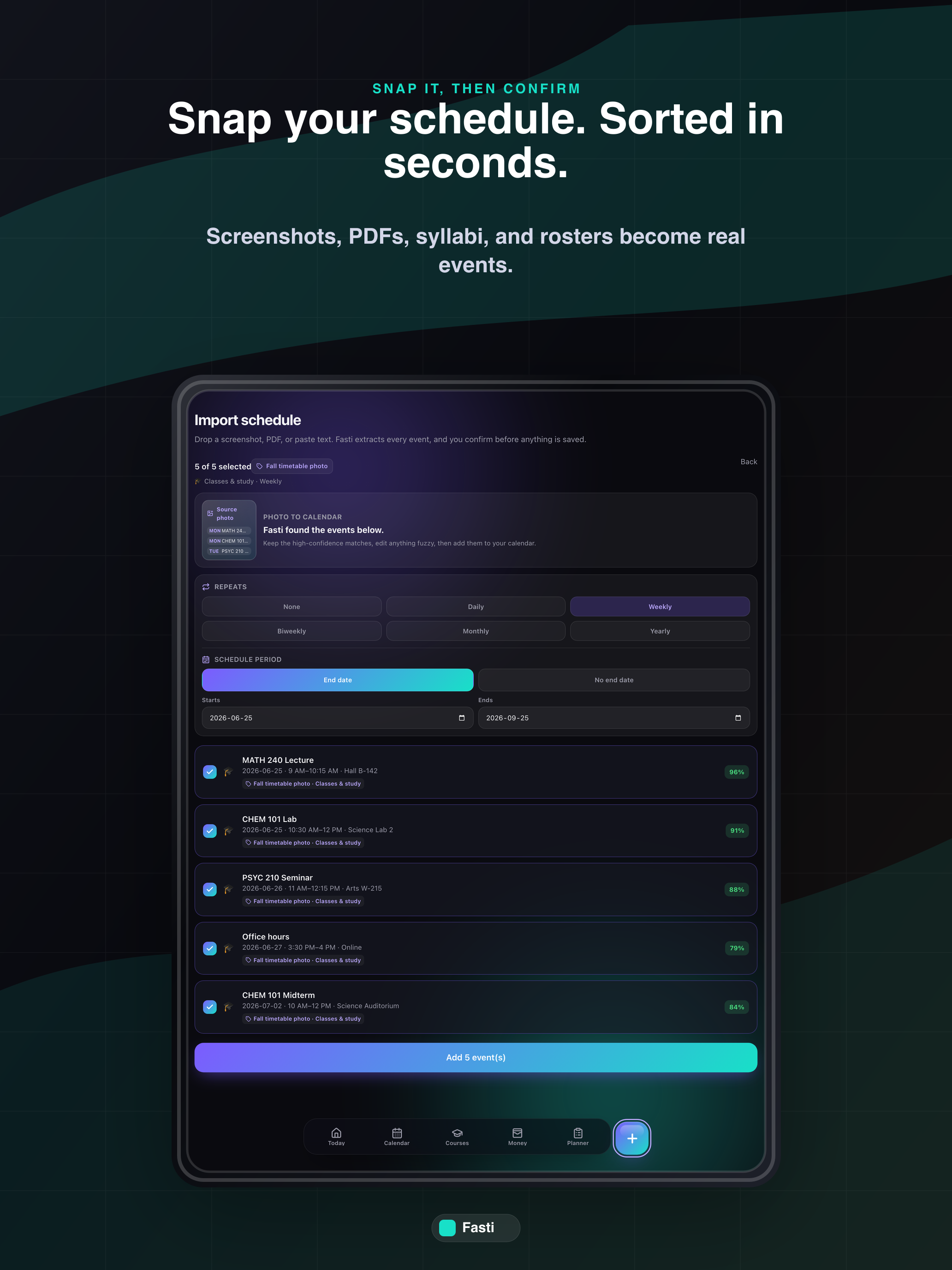 Fasti: Class Schedule Planner
