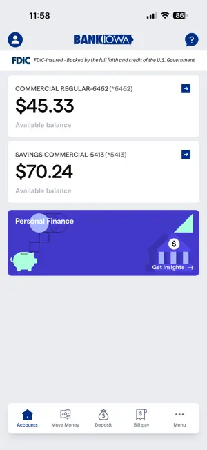 BankIowa Mobile screenshot 2