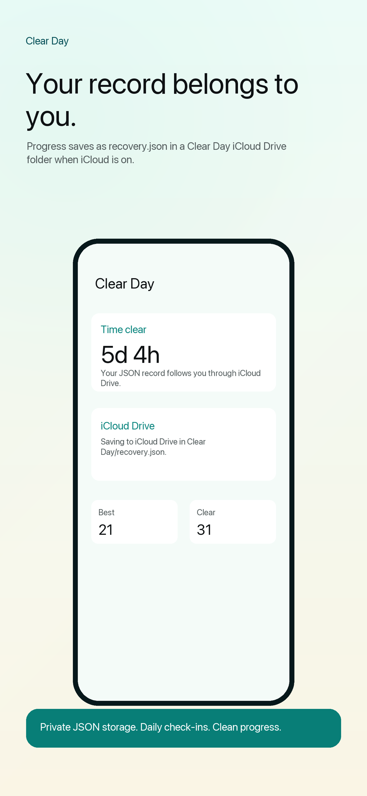 Clear Day: Recovery Tracker screenshot 3