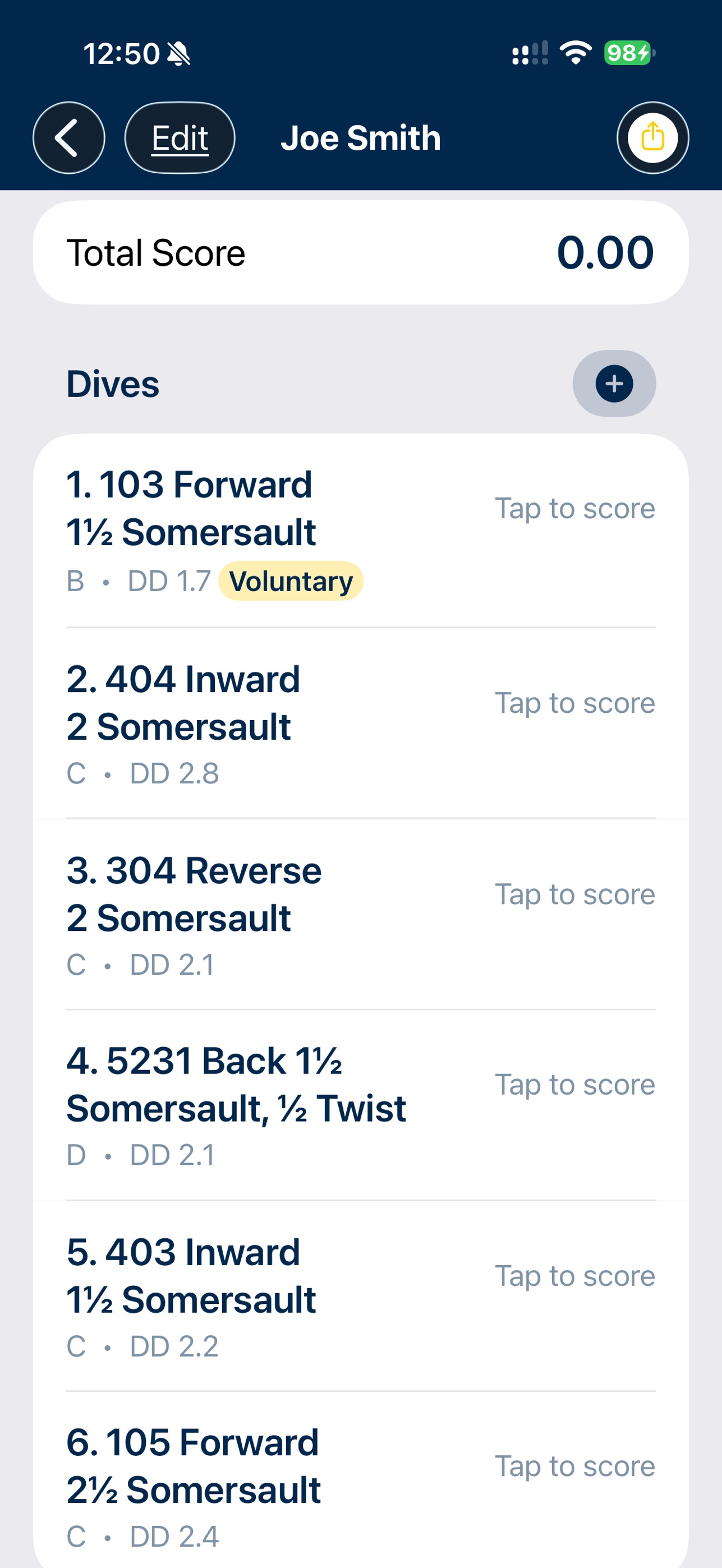 Screenshot 2 of DiveMeet Score