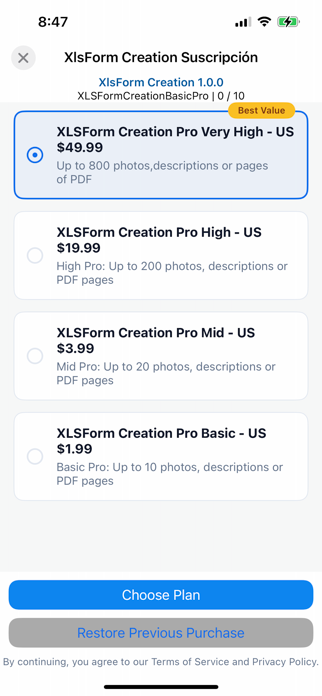 GIC XLSForm Creation Screenshot 5 of 5