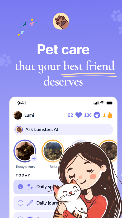 Lumsters: Daily Pet Care iPhone screenshot 1 - Lifestyle app