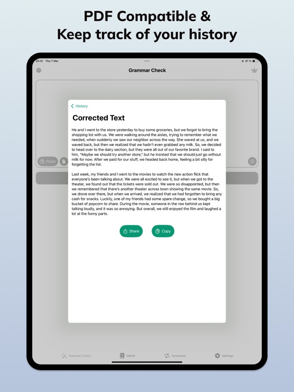Grammar Check Corrector AI iPad screenshot 6 - Productivity app