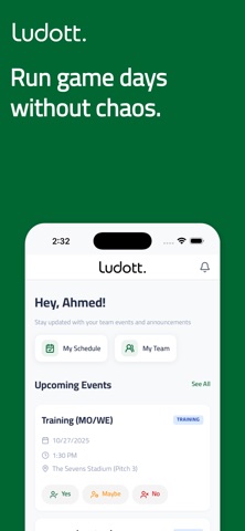 Ludott: Sports Team Management iPhone screenshot 1