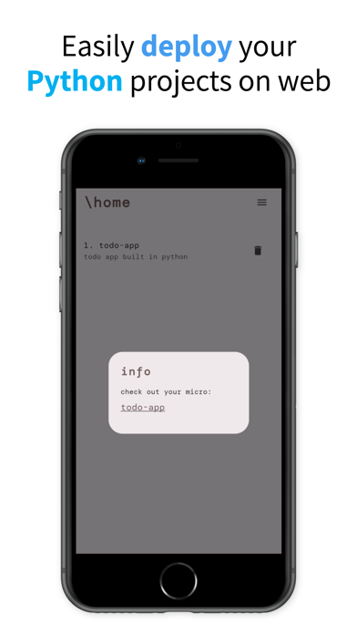 Screenshot #1 pour Micro - run python on web