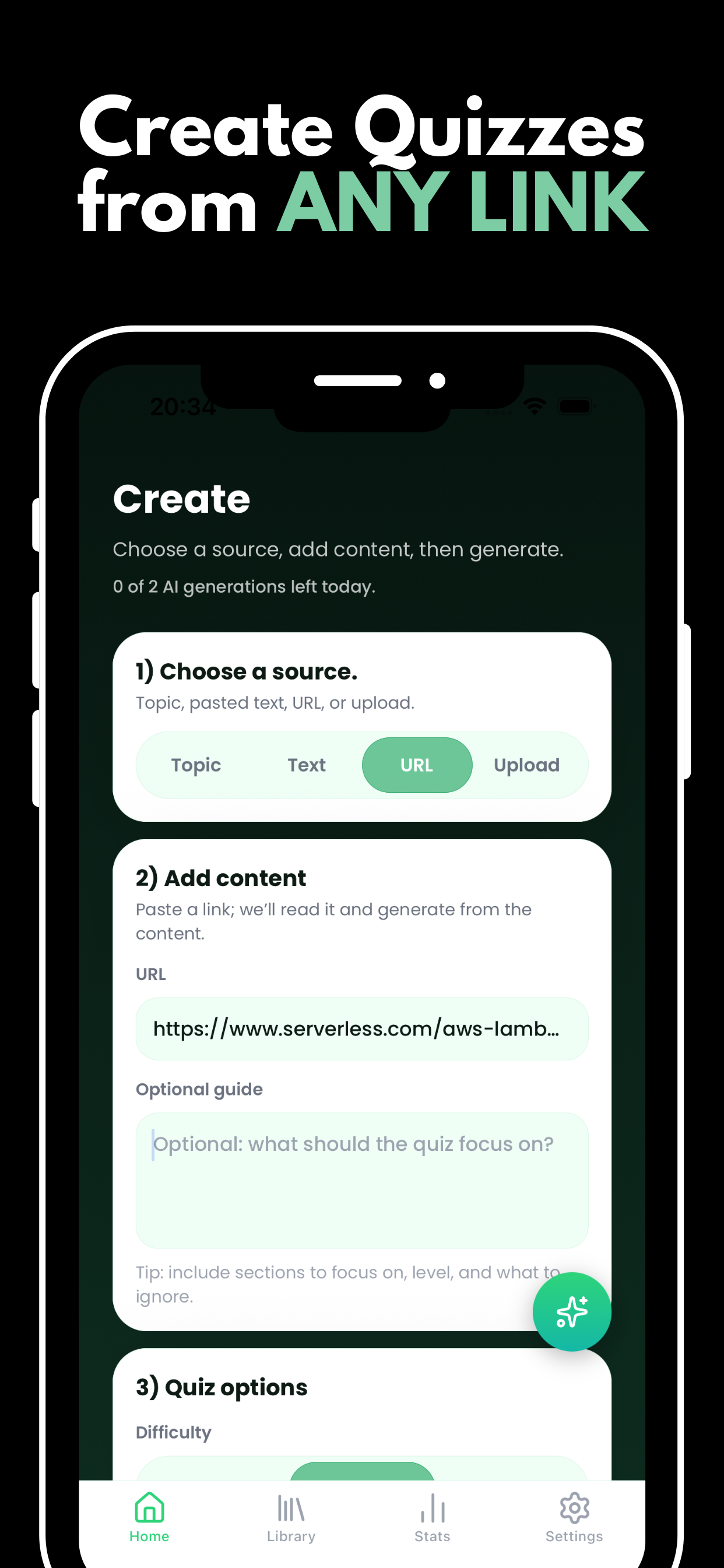 QuizzyyAI - Notes to quizzes screenshot 2