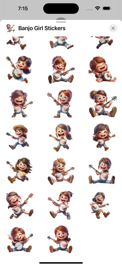 Banjo Girl Stickers