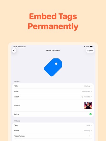 Waketag: Music Tag Editor iPad screenshot