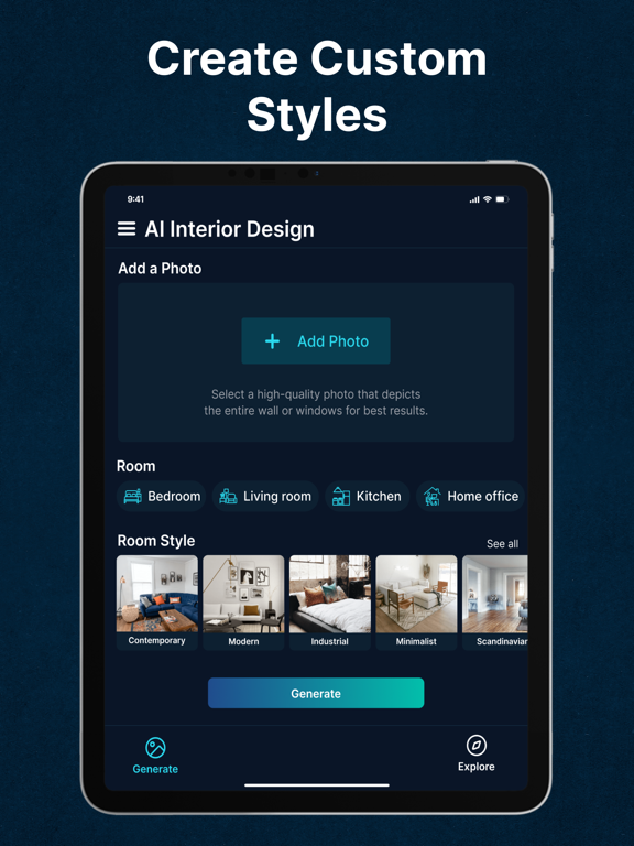 AI Home Design – Interior AI iPad screenshot 6 - Graphics & Design app