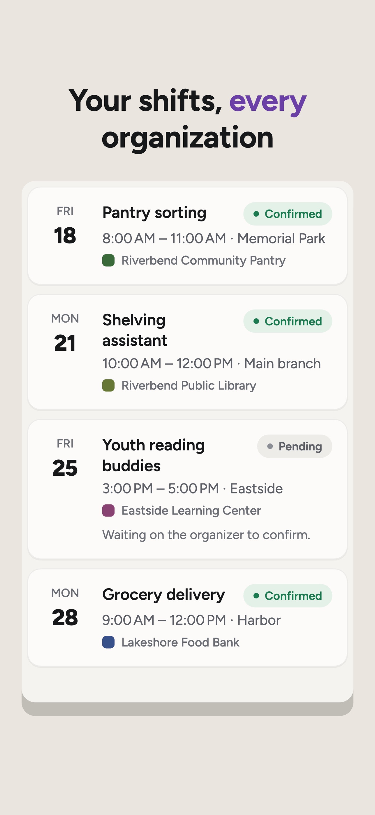 Screenshot 4 of EventKit: Volunteer Shifts