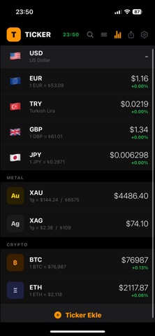 TICKER - CURRENCY & CRYPTO Screenshot 1 of 2